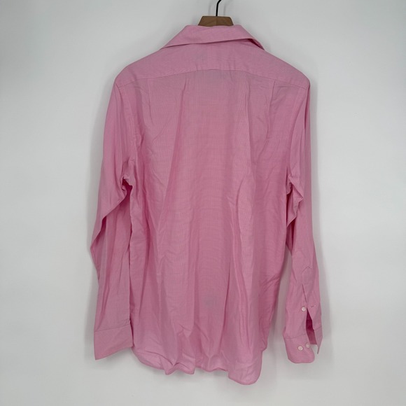 Polo Ralph Lauren Dress Shirt Mens 15.5 Pink Textured Logo Business Button Up - Picture 2 of 5